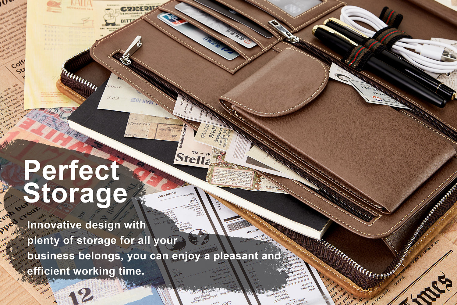 Zipper Padfolio for iPad, Crazy-Horse Leather Portfolio with Zipper, M –  Leather Premier