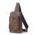 Retro Men's Handmade Leather Chest Bag Backpack - AZXCG