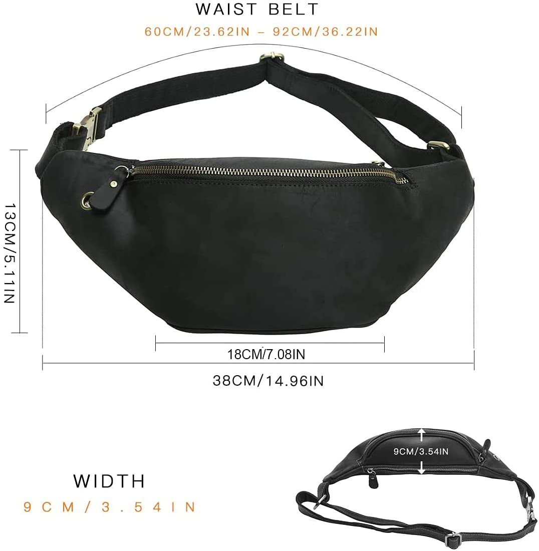 PU Leather Waist Bag for Men Belt Bag Unisex Fanny Bag Bum bag