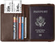 Blocking Leather Passport Holder Cover Case Travel Wallet Elastic Strap - AZXCG handmade genuine leather 
