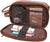 Toiletry Bag for Men, Large Capacity Travel Shaving Dopp Kit All In One Bathroom Toiletries Organizer Leather Cosmetic Bag (Brown) - AZXCG handmade genuine leather 