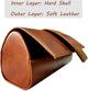 Leather Glasses Case Hard Shell，Eyeglass and Sunglass Case for Men - AZXCG handmade genuine leather 