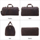 Handmade Genuine Leather Men Travel Bag Large Capacity Duffle Bag - AZXCG