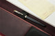Vintage Crazy Horse Leather Portfolio with Notepad Holder for Left or Right Handed Men Women - AZXCG