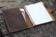 Leather business portfolio 3 ring binder for letter size 3 hole refill paper / leather organizer folder for 8.5 x 11 refillable paper - AZXCG handmade genuine leather 