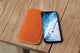 Personalized full grain leather iPhone 12 mini 11 Pro Max phone sleeve case black brown real leather iPhone X XR XS Max pouch - azxcgleather