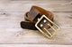 Heavy duty thick double prong leather belt , rustic double hole full grain leather work belt - azxcgleather