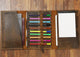 Vintage Distressed Leather A5 Moleskine artist brush Pencil organizer case / A5 sketchbook notebook Leather cover document portfolio - AZXCG handmade genuine leather 