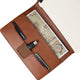 Microfiber Leather Padfolio for A5,Organizers A5 Notebooks, Pens, USB, Cards & More - AZXCG handmade genuine leather 