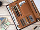 Oil Wax Leather Portfolio with Tablet Holder Phone Pocket Legal Pad - azxcgleather